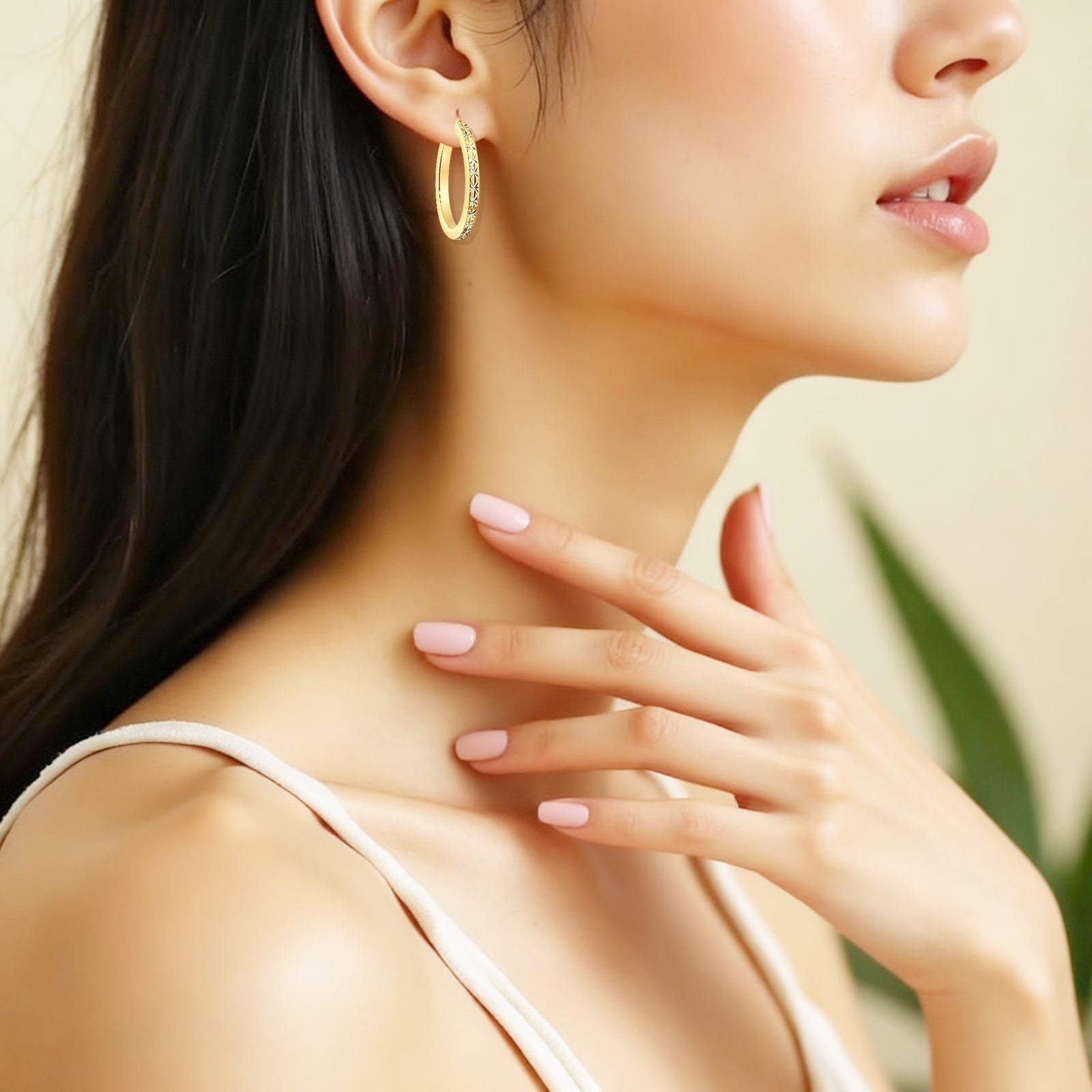 925 STERLING SILVER SQ TUBING HOOP EARRINGS