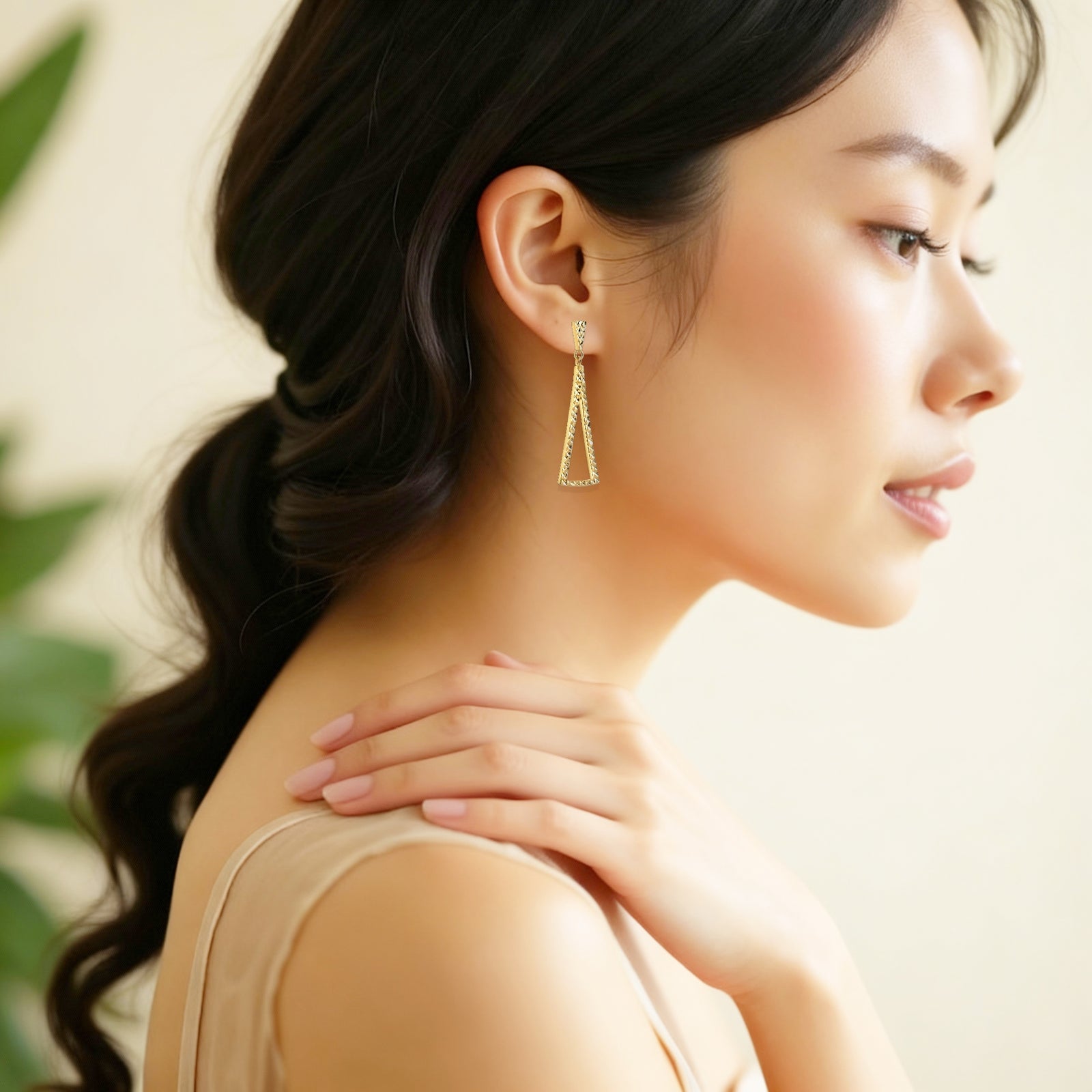 925 STERLING SILVER FAN DANGLE EARRINGS