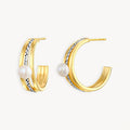 925 STERING SILVER C-HOOP EARRING WITH FRESHWATER PEARL