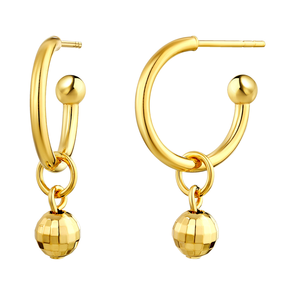 925 STERLING SILVER LIGHT WEIGHT DANGLED C HOOP EARRINGS