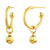 925 STERLING SILVER LIGHT WEIGHT DANGLED C HOOP EARRINGS