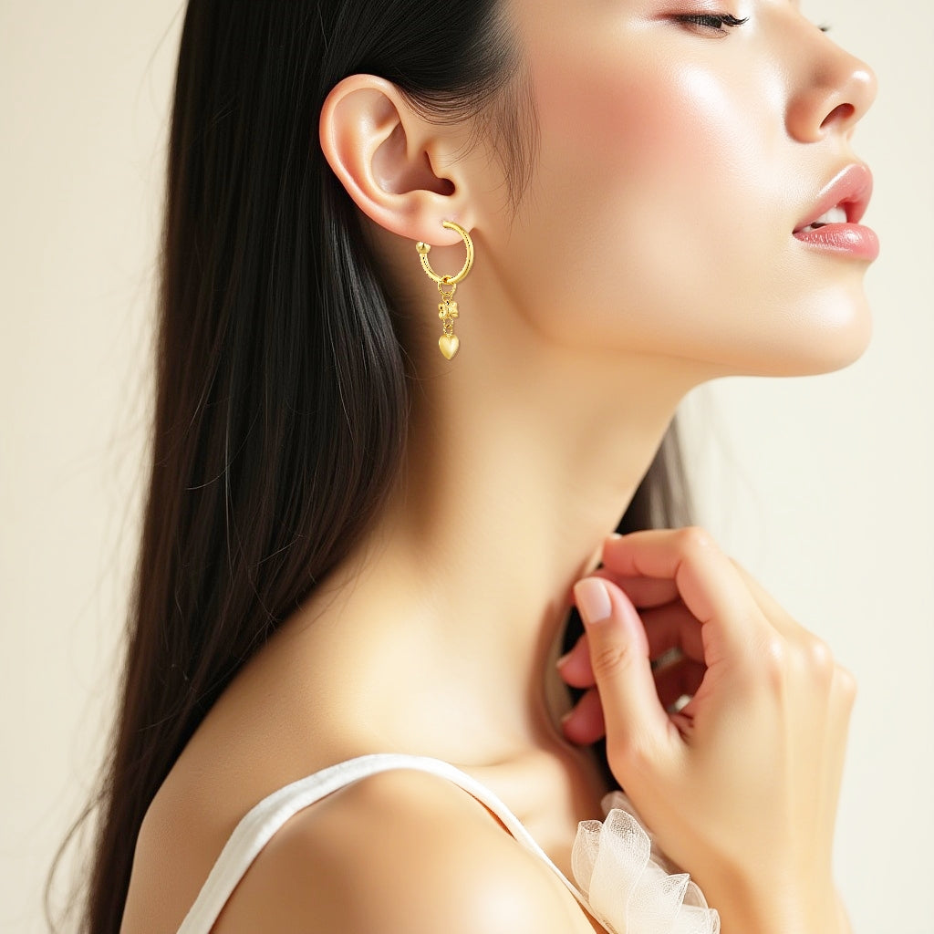 925 STERLING SILVER DANGLED LIGHT WEIGHT HOOP EARRINGS