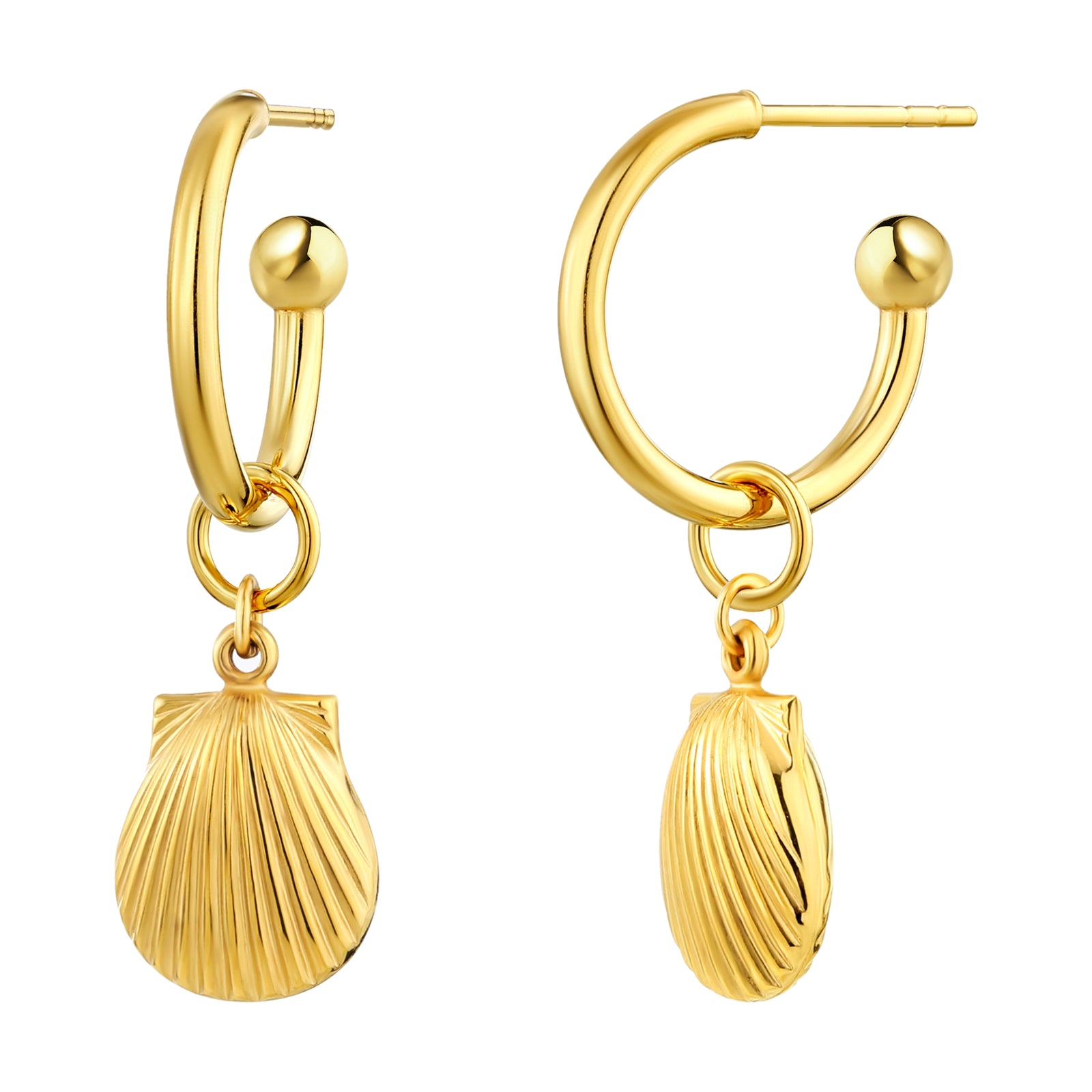 925 STERLING SILVER LIGHT WEIGHT DANGLED C HOOP EARRINGS