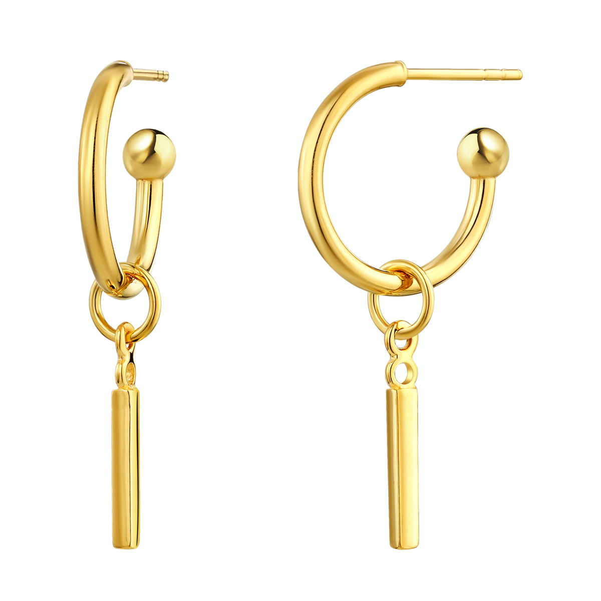 925 STERLING SILVER LIGHT WEIGHT DANGLED HOOP EARRINGS