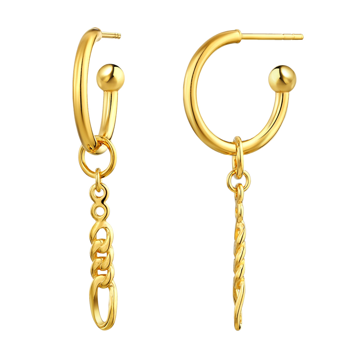 925 STERLING SILVER LIGHT WEIGHT C HOOP DANGLED EARRINGS