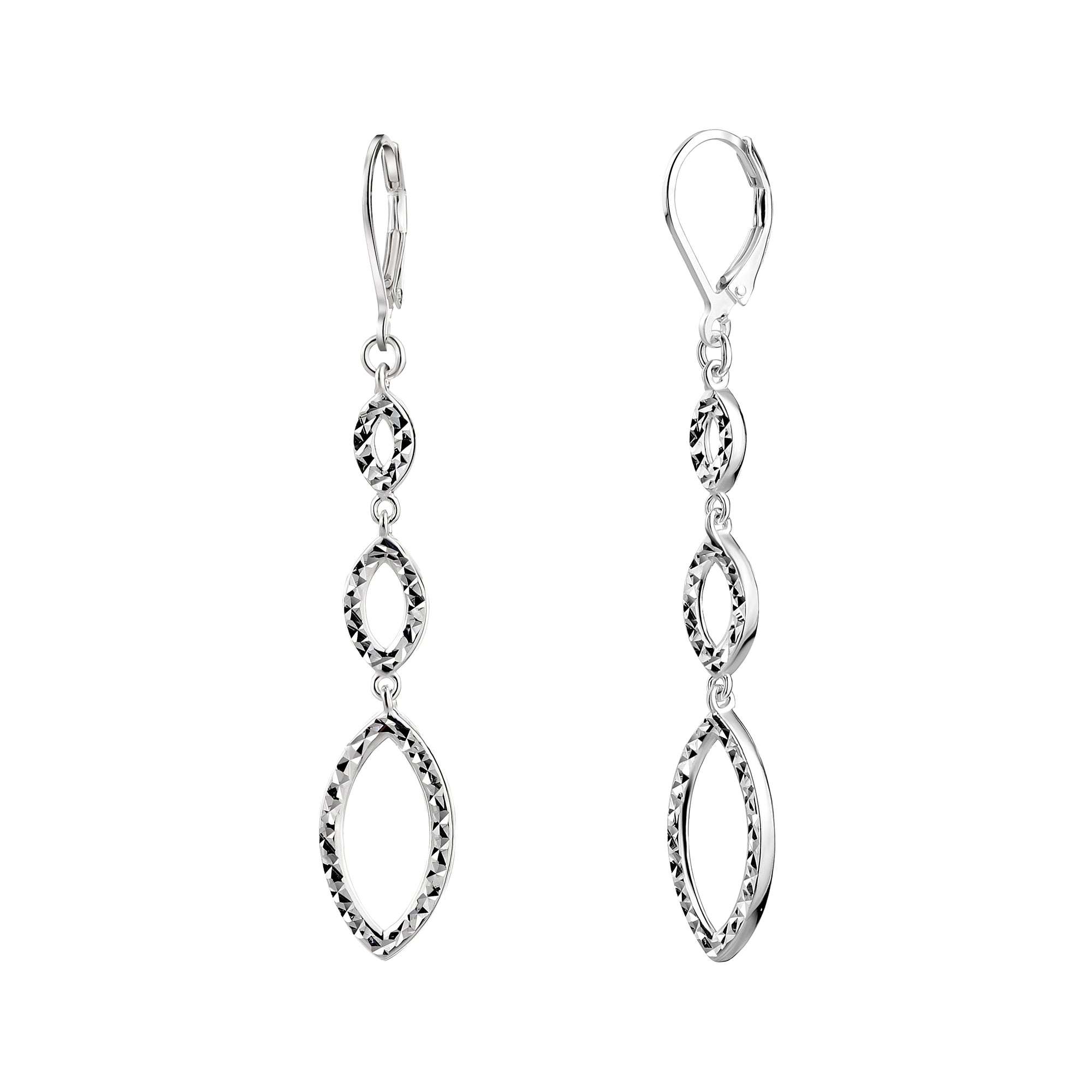 925 STERLING SILVER MARQUISE DANGLE EARRINGS