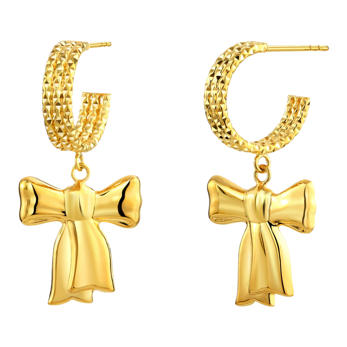 925 STERLING SILVER STAMPED RIBBON HOOP EARRINGS