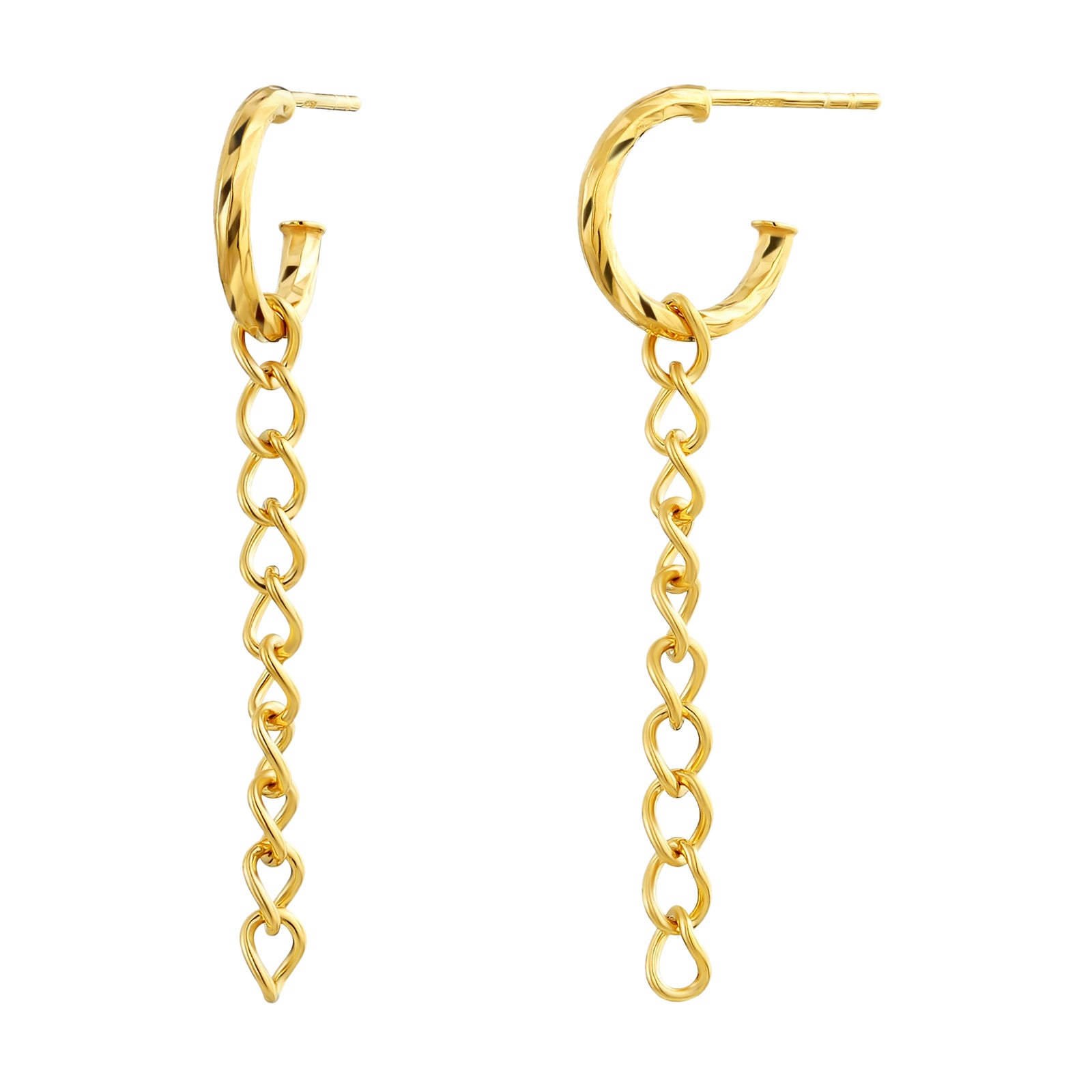 925 STERLING SILVER CHAIN DANGLE EARRINGS