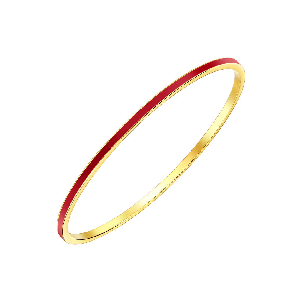 925 STERLING SILVER CLASSIC ENAMELED SLIP ON BANGLE