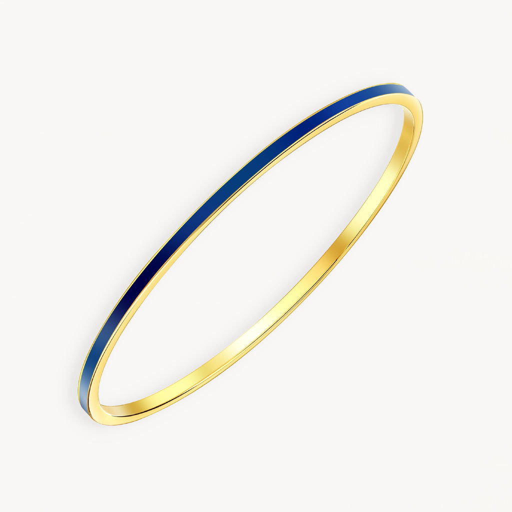 925 STERLING SILVER CLASSIC ENAMEL SLIP ON BANGLE