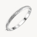 925 STERLING SILVER DIAMOND CUT TUBE HINGED BANGLE