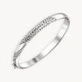 925 STERLING SILVER DIAMOND CUT TUBE HINGED BANGLE