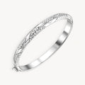 925 STERLING SILVER DIAMOND CUT TUBE HINGED BANGLE
