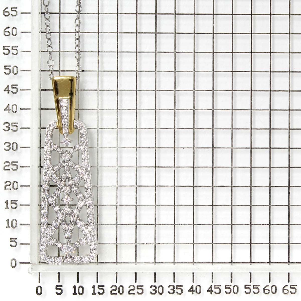 925 STERLING SILVER OPEN WORK DANGLED PENDANT WITH CUBIC ZIRCONIA