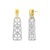 925 STERLING SILVER OPEN WORK EARRINGS WITH CUBIC ZIRCONIA