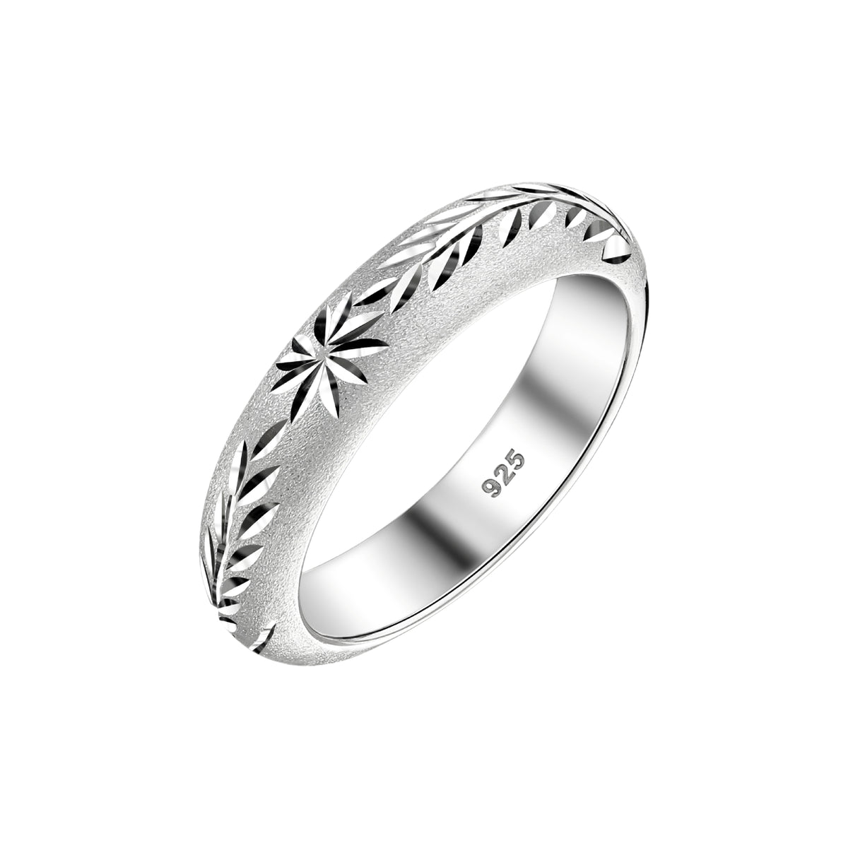 925 STERLING SILVER WITH DIAMOND CUT RING