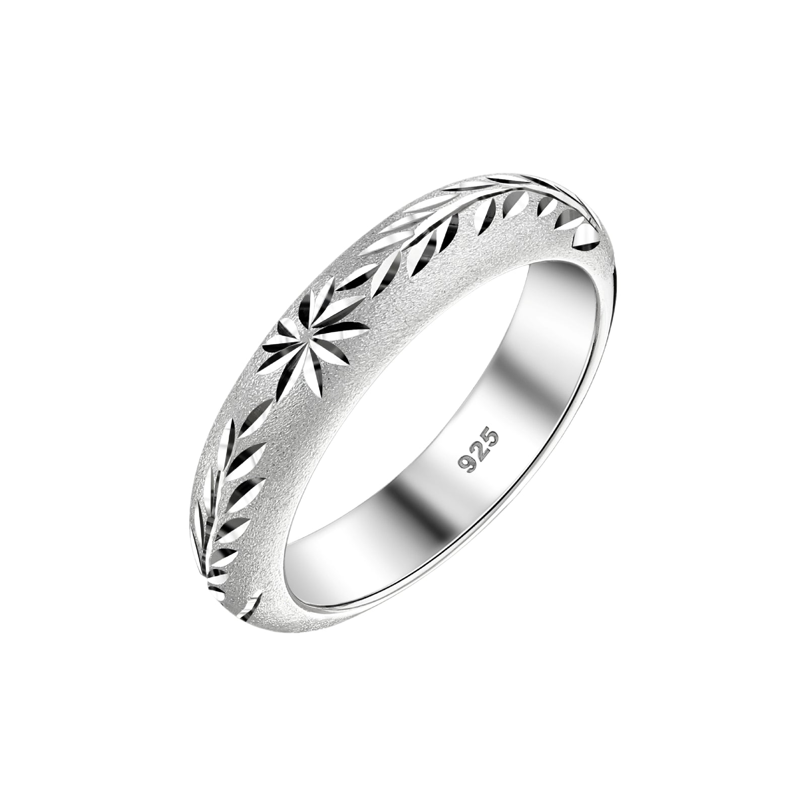 925 STERLING SILVER WITH DIAMOND CUT RING