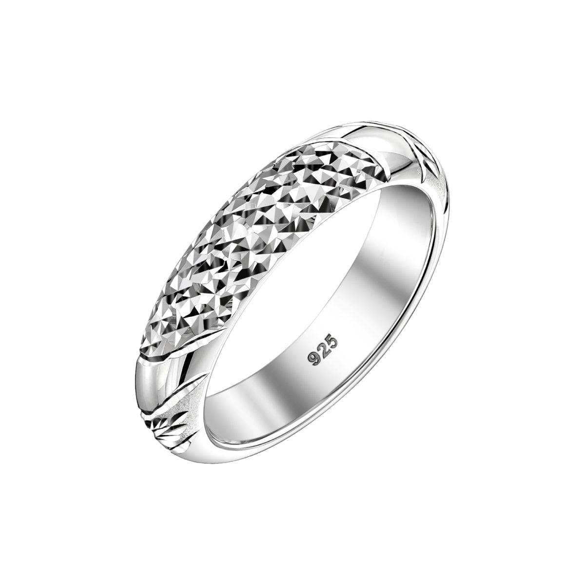 925 STERLING SILVER WITH DIAMOND CUT RING