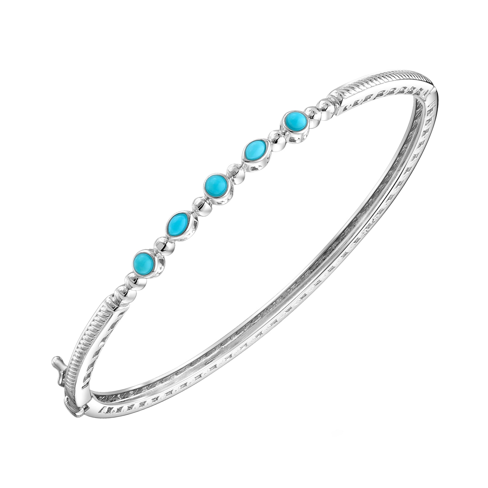 925 STERLING SILVER HINGE BANGLE WITH CUBIC ZIRCONIA
