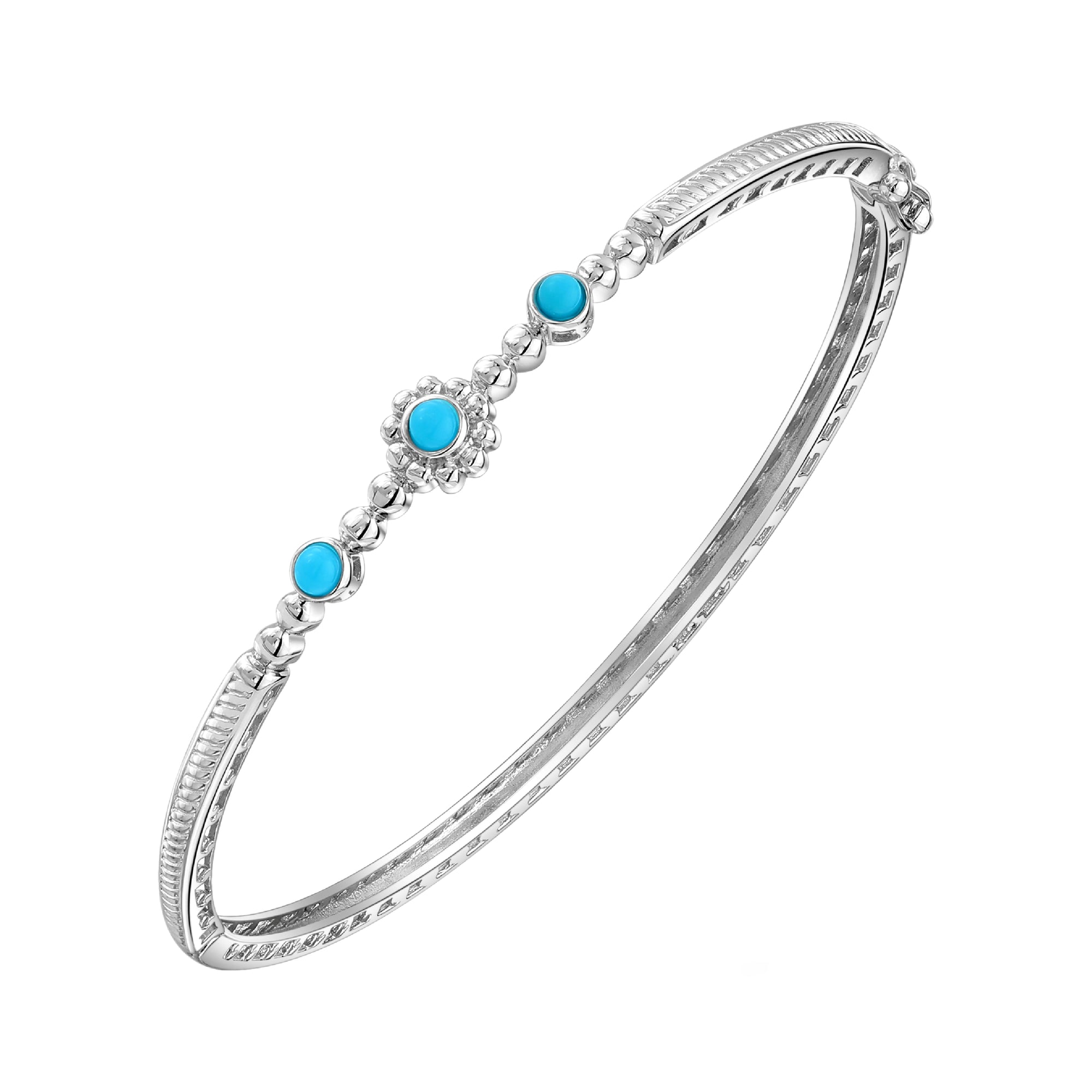 925 STERLING SILVER HINGE BANGLE WITH CUBIC ZIRCONIA