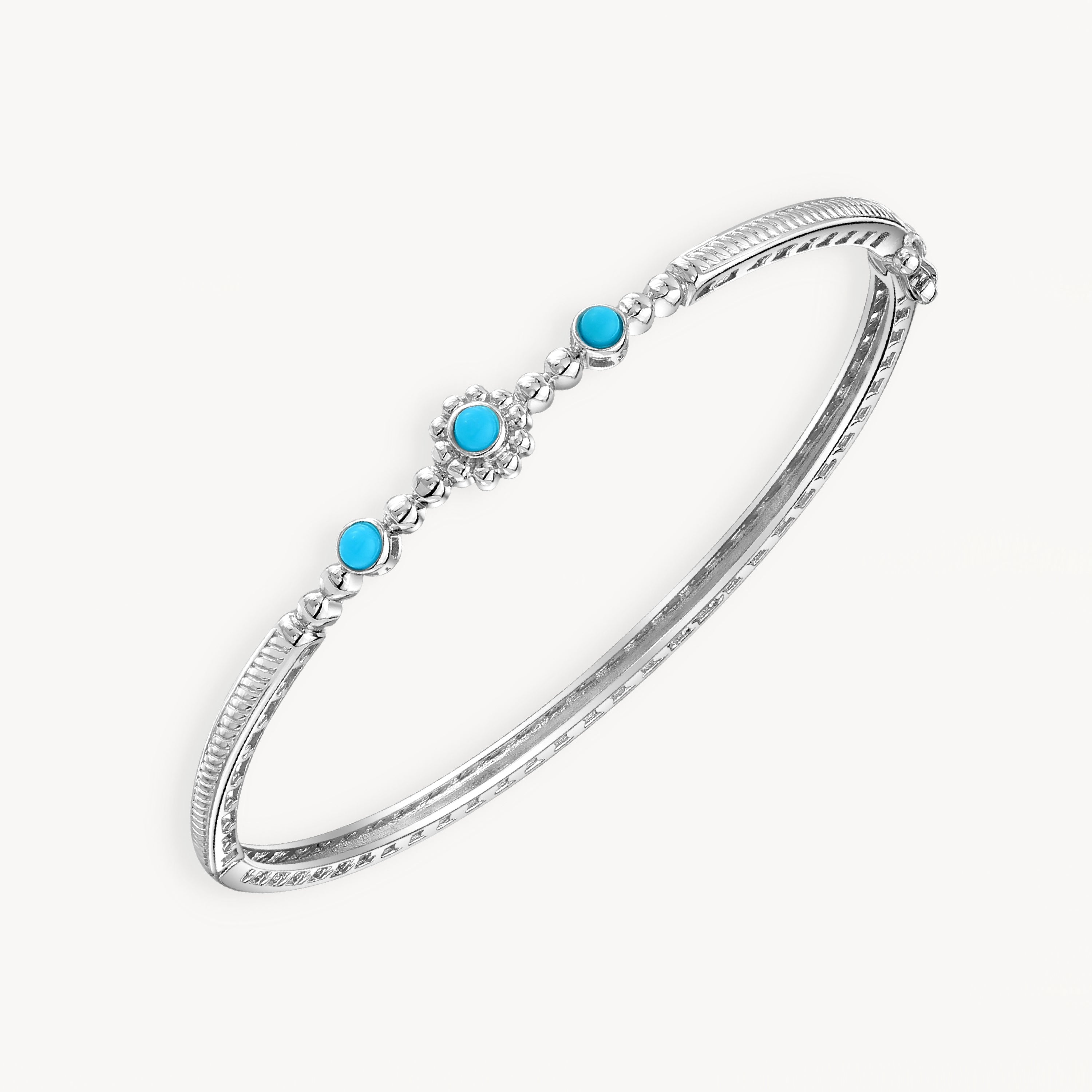 925 STERLING SILVER HINGE BANGLE WITH CUBIC ZIRCONIA