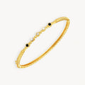 925 STERLING SILVER HINGE BANGLE WITH CUBIC ZIRCONIA