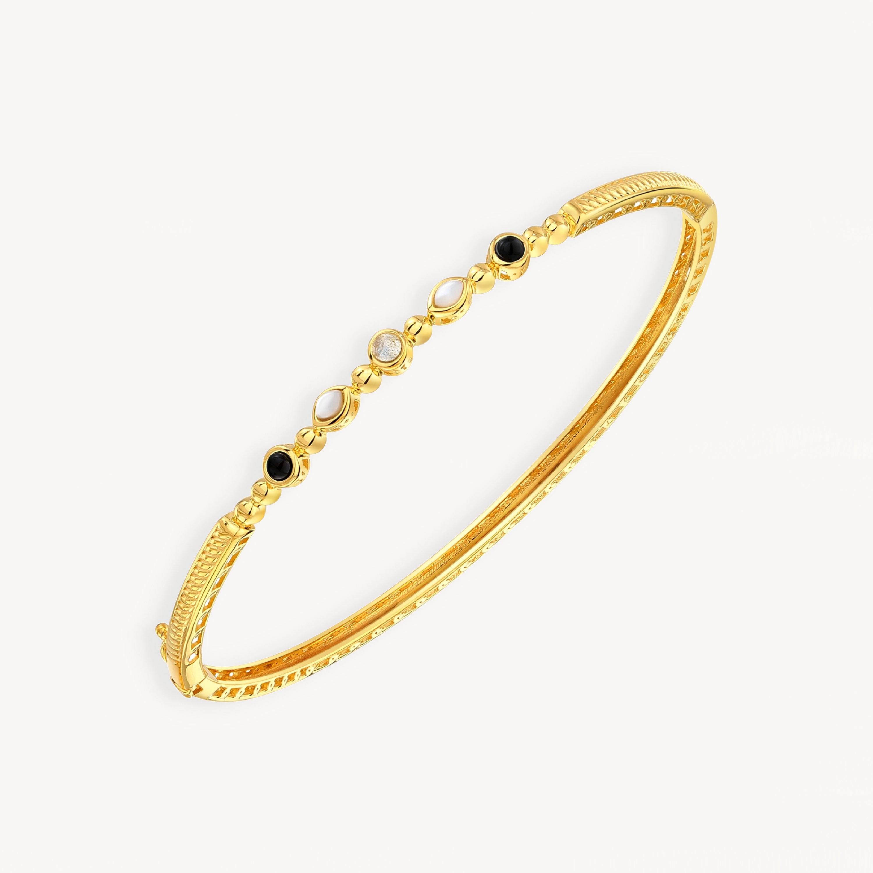 925 STERLING SILVER HINGE BANGLE WITH CUBIC ZIRCONIA