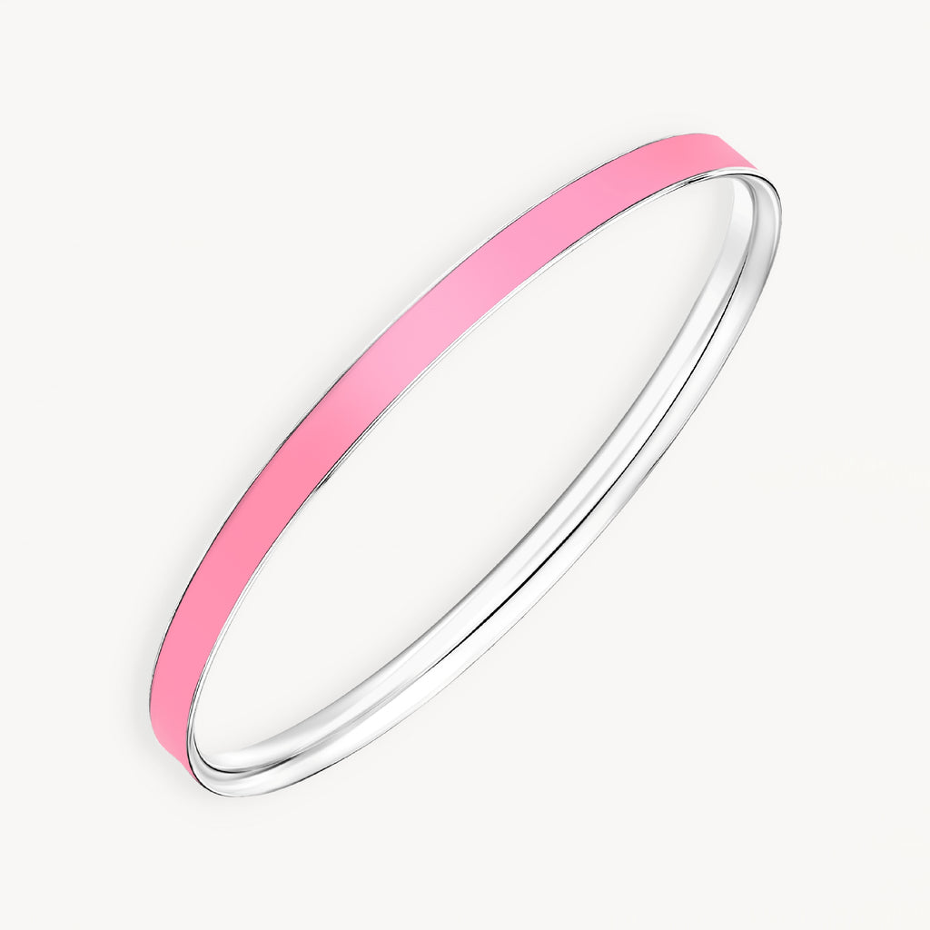 925 STERLING SILVER CLASSIC ENAMEL SLIP ON BANGLE