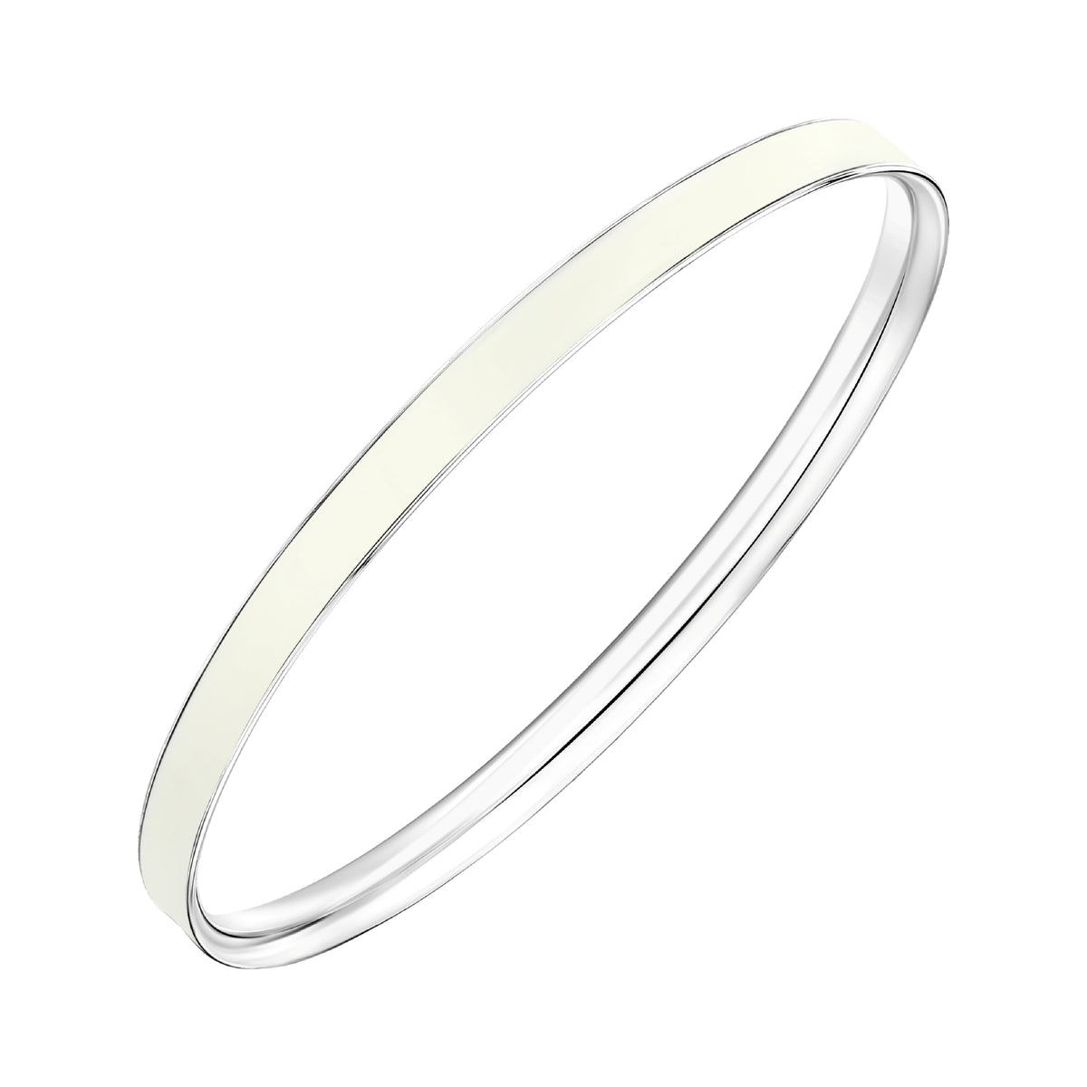 925 STERLING SILVER CLASSIC ENAMEL SLIP ON BANGLE
