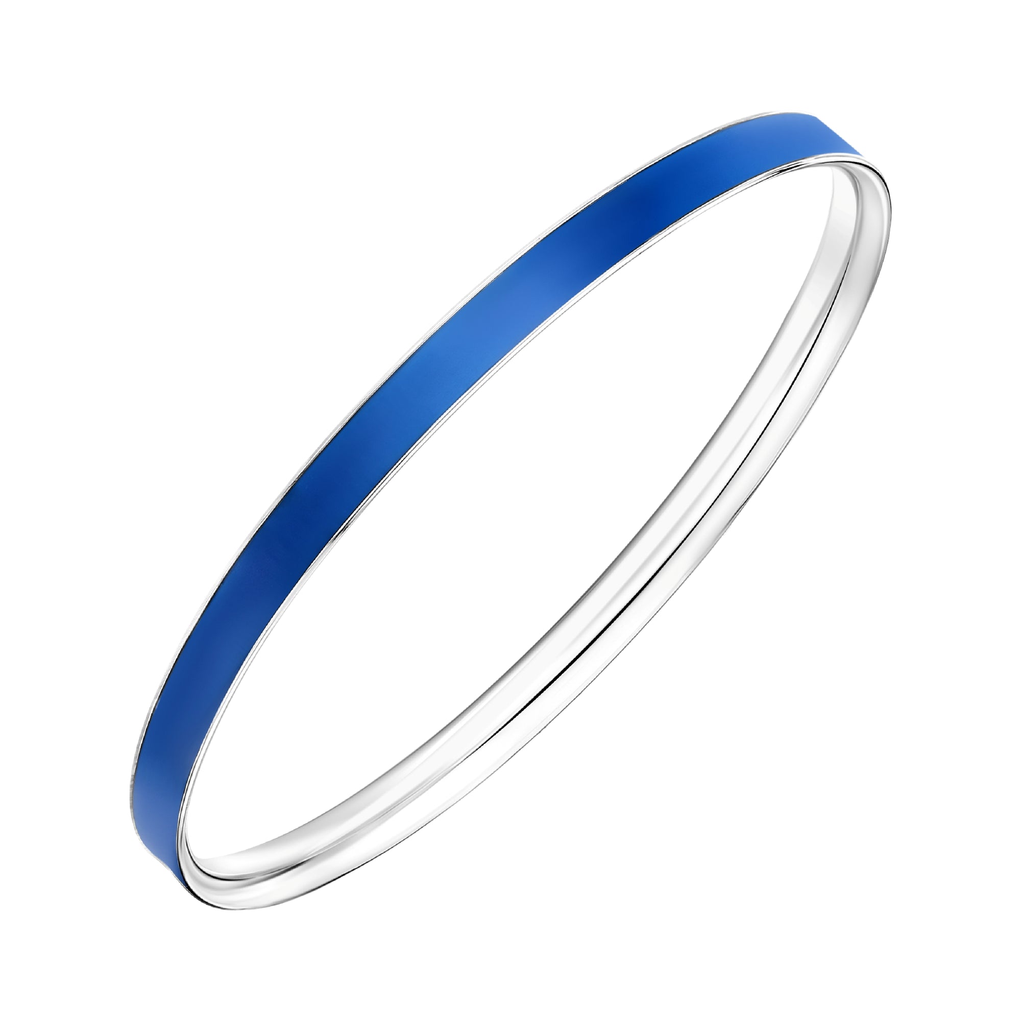 925 STERLING SILVER CLASSIC ENAMEL SLIP ON BANGLE