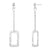 925 STERLING SILVER GEOMETRIC DANGLE CHAIN EARRINGS