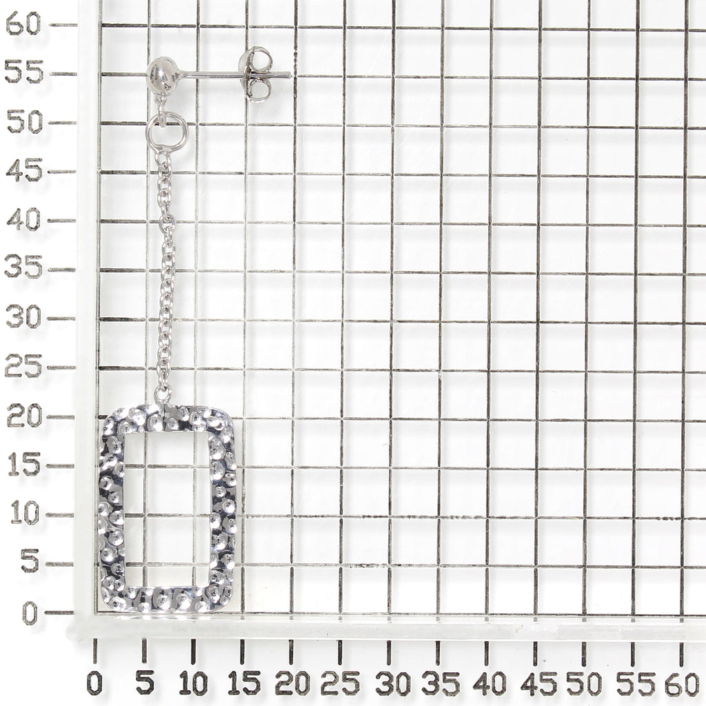 925 STERLING SILVER GEOMETRIC DANGLE CHAIN EARRINGS