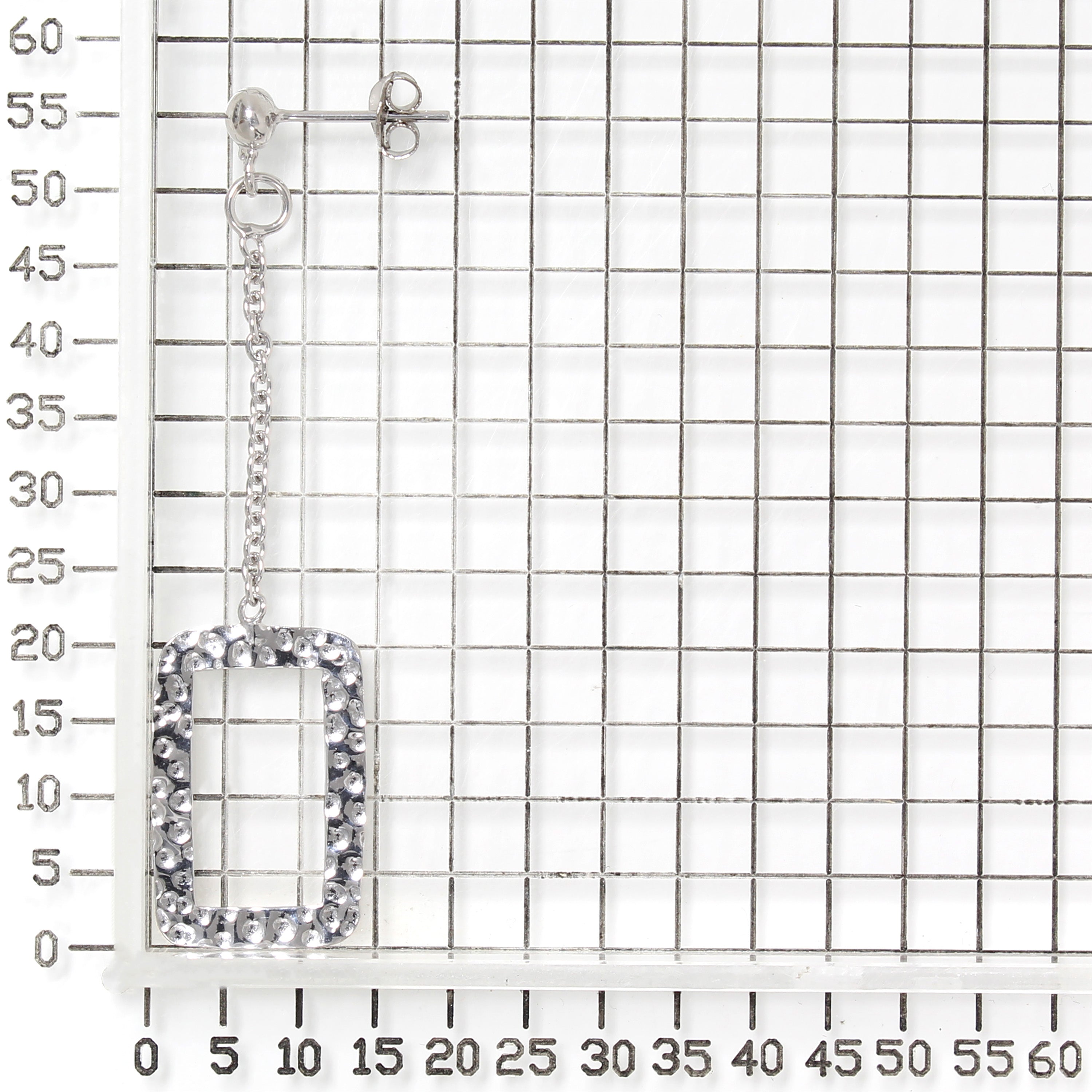 925 STERLING SILVER GEOMETRIC DANGLE CHAIN EARRINGS