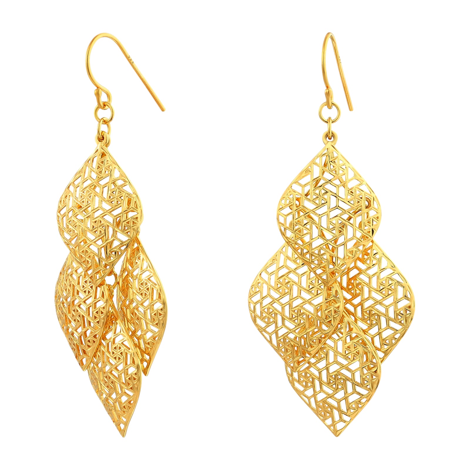 925 STERING SILVER FILIGREE CHANDELIER EARRINGS