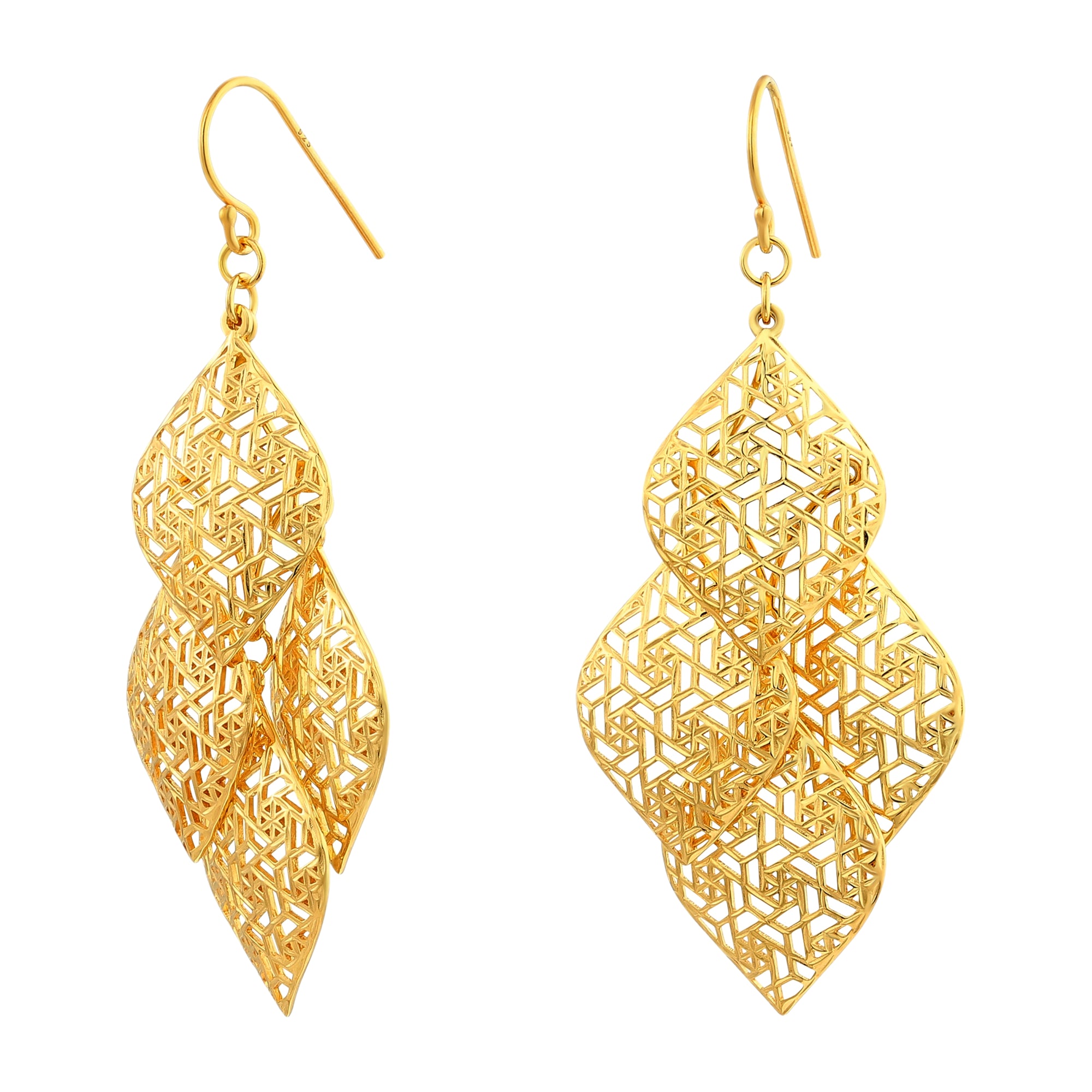 925 STERING SILVER FILIGREE CHANDELIER EARRINGS