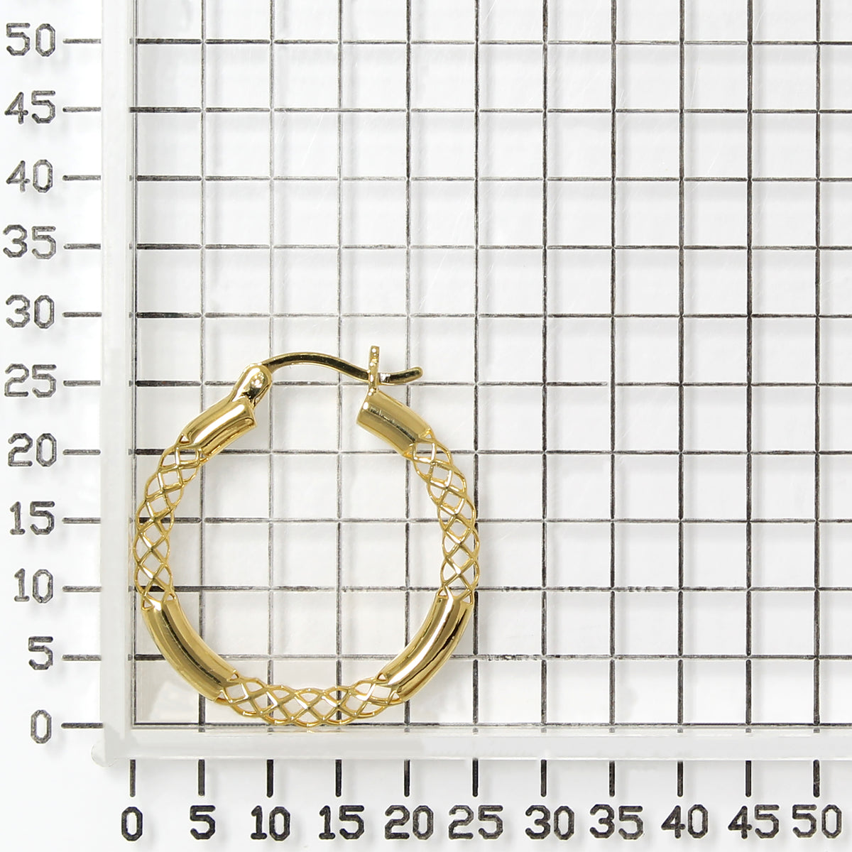 14K PLAIN YELLOW GOLD LE MESH EARRINGS