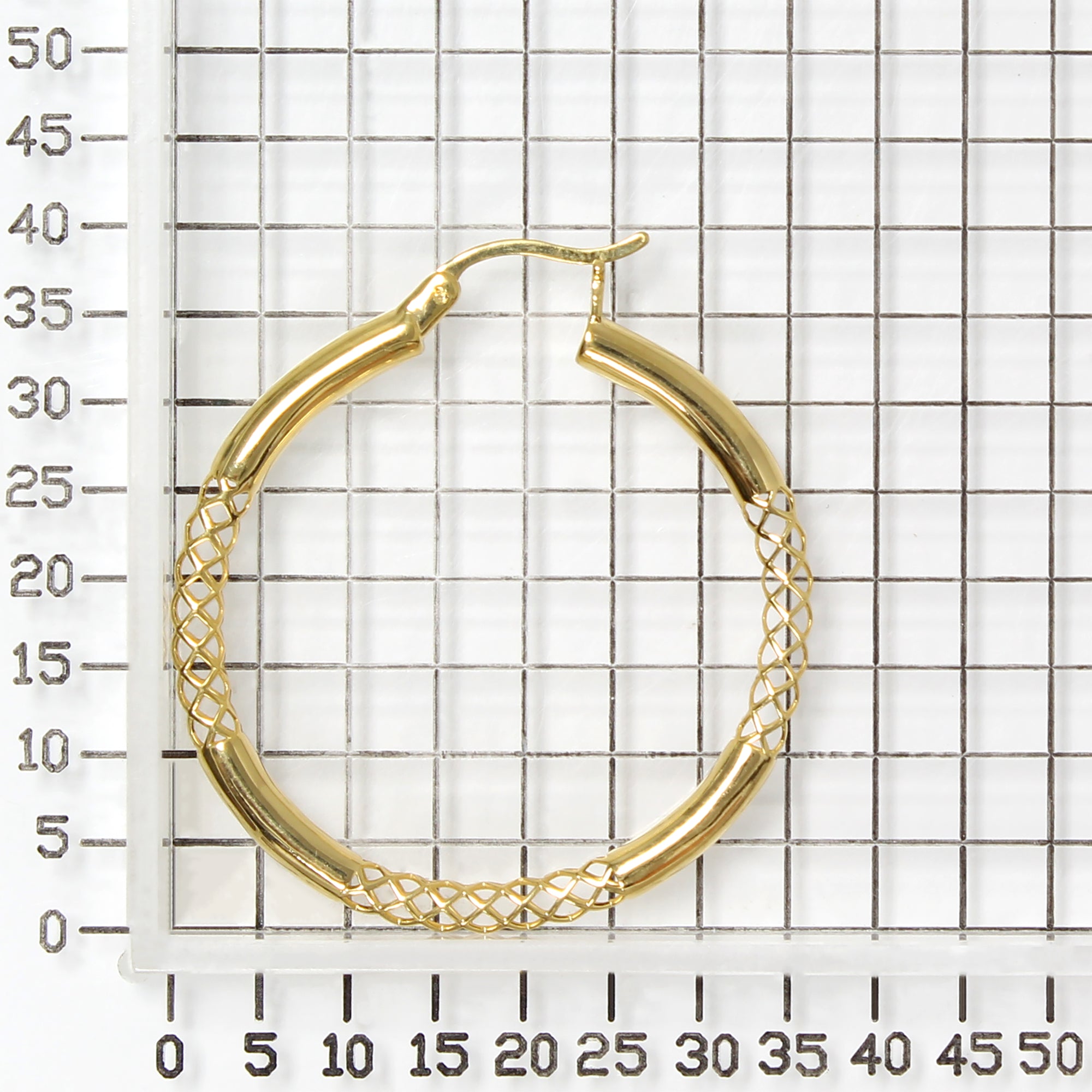 14K LE MESH HOOP EARRINGS