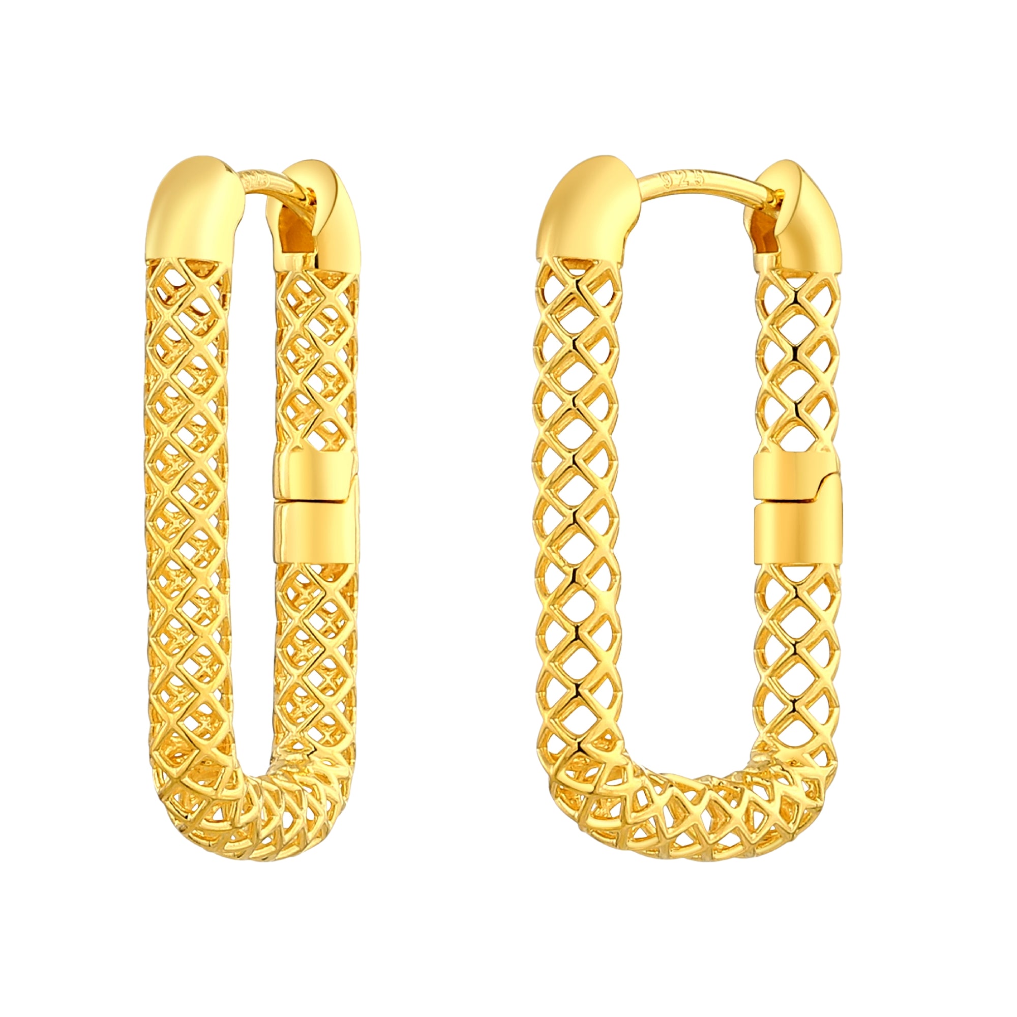 14K LE MESH HUGGIE EARRINGS