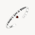 925 STERLING SILVER CUFF BANGLE WITH GARNET HEART