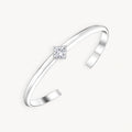 925 STERLING SILVER CUFF BANGLE WITH WHITE TOPAZ