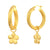 925 STERLING SILVER FANCY TUBE HOOP EARRINGS WITH FLOWER CHARMS
