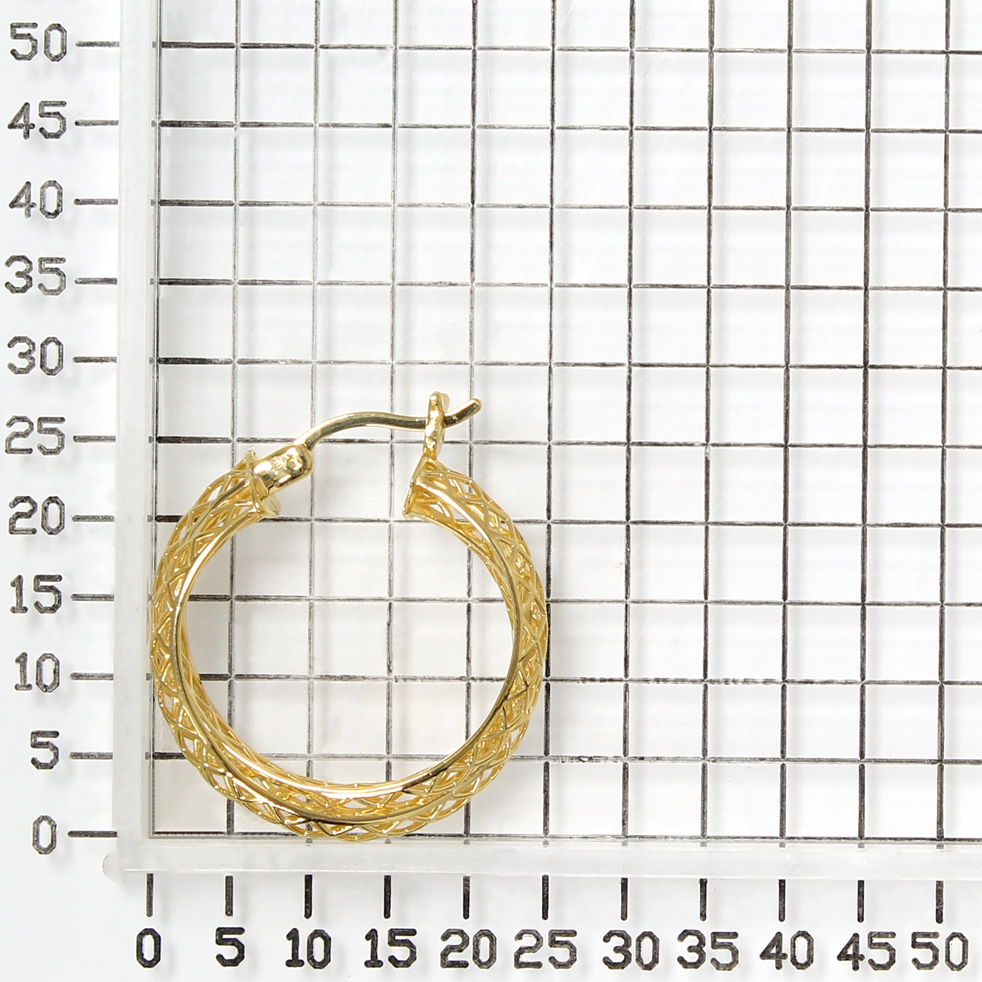 14K LE MESH DOUBLE HOOP EARRINGS