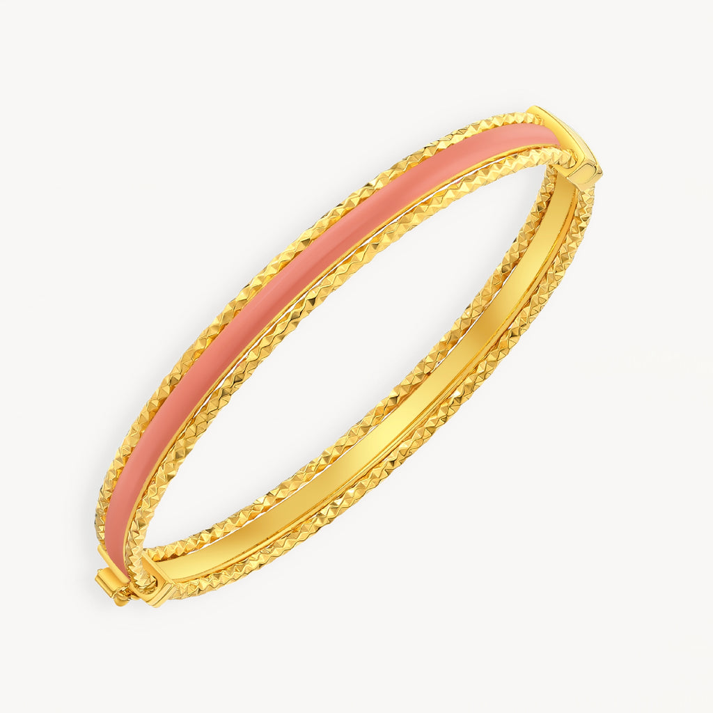 925 STERLING SILVER ENAMEL HINGED BANGLE