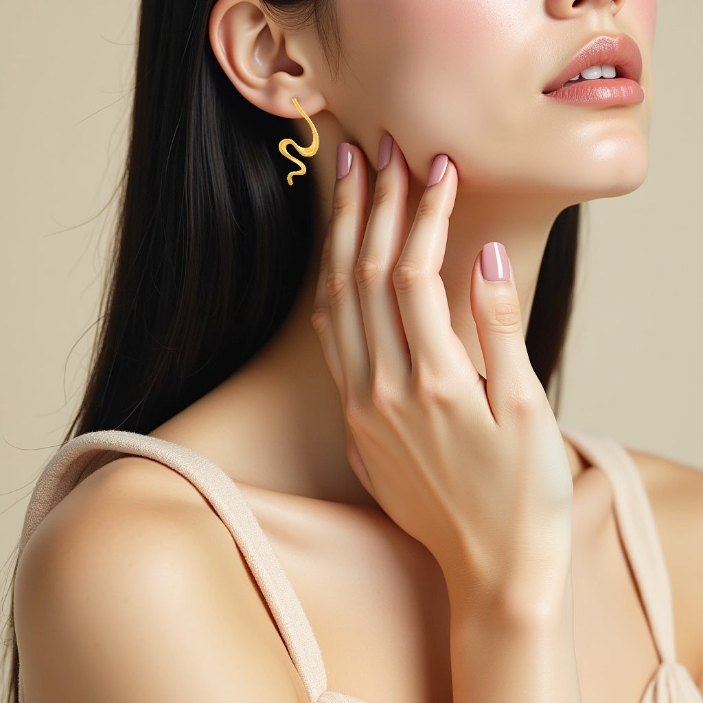 925 STERLING SILVER WITH 14K GOLD PLATED TWISTED SPIRAL EARRINGS