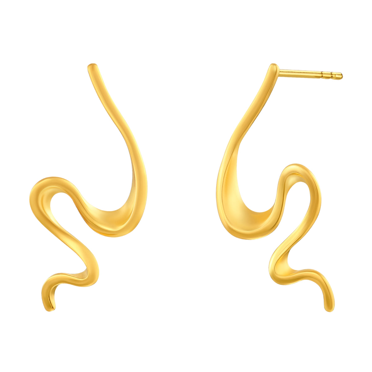925 STERLING SILVER WITH 14K GOLD PLATED TWISTED SPIRAL EARRINGS