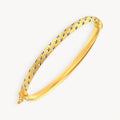 925 STERLING SILVER DIAMOND CUT TUBE HINGED BANGLE
