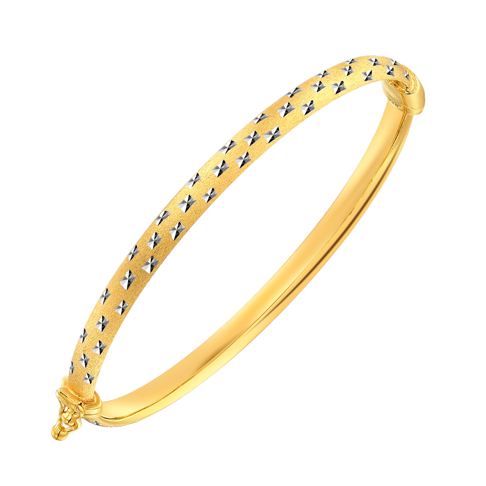 925 STERLING SILVER DIAMOND CUT TUBE HINGED BANGLE