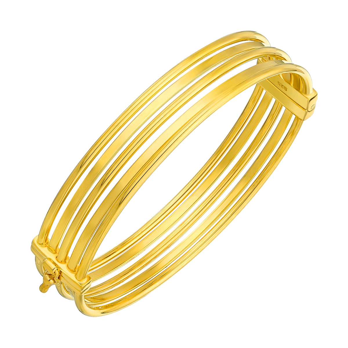 925 STERLING SILVER FANCY TUBE HINGED BANGLE