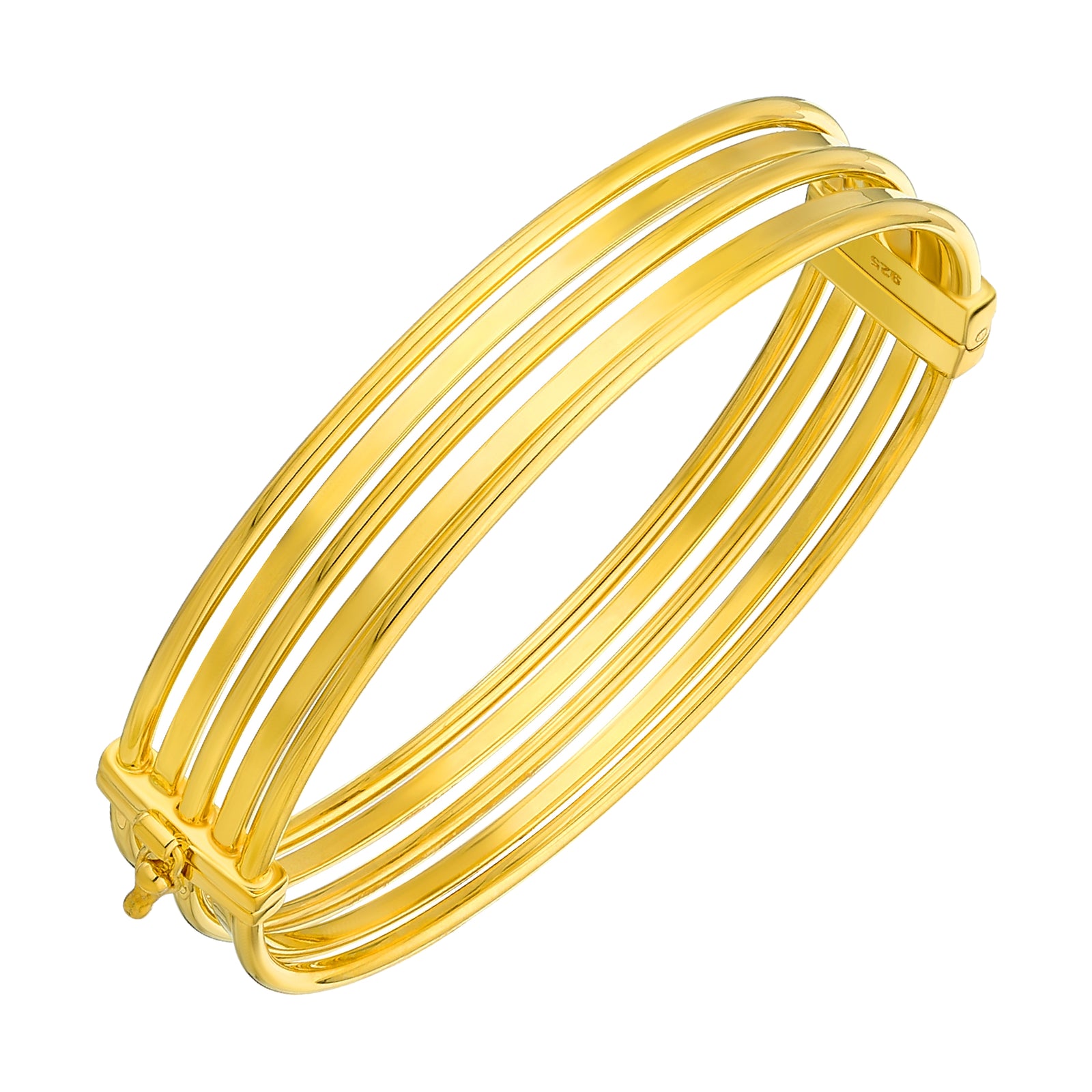 925 STERLING SILVER FANCY TUBE HINGED BANGLE