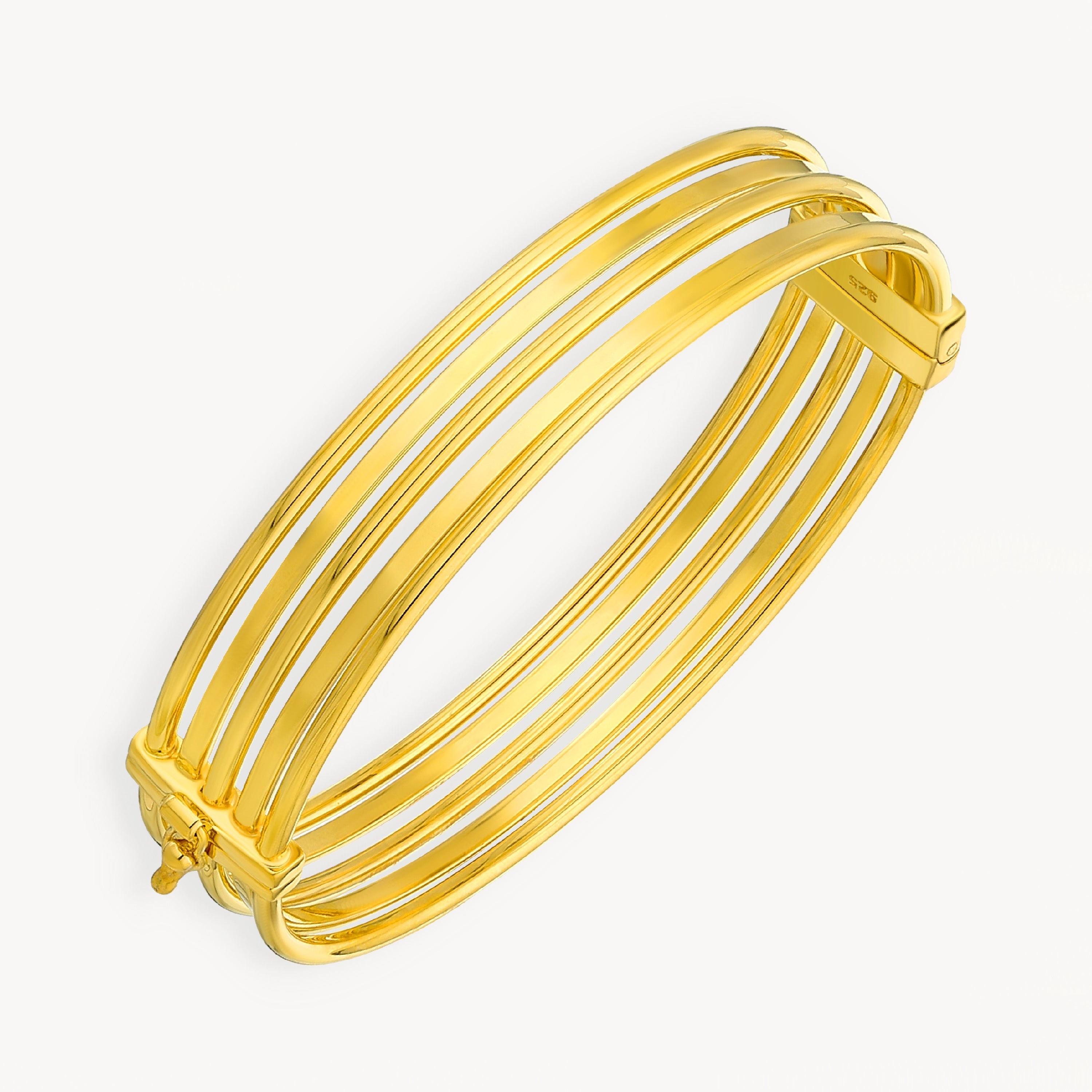 925 STERLING SILVER FANCY TUBE HINGED BANGLE